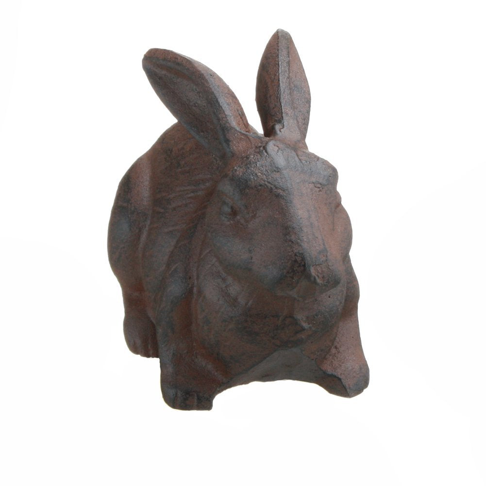 Close-up of the rust finish on the INsideOUT rabbit, showcasing detailed craftsmanship.