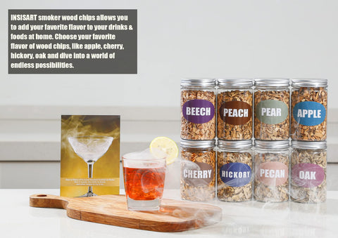 INSISART Pear wood chips for smoking; delicate aroma for fish and vegetables.