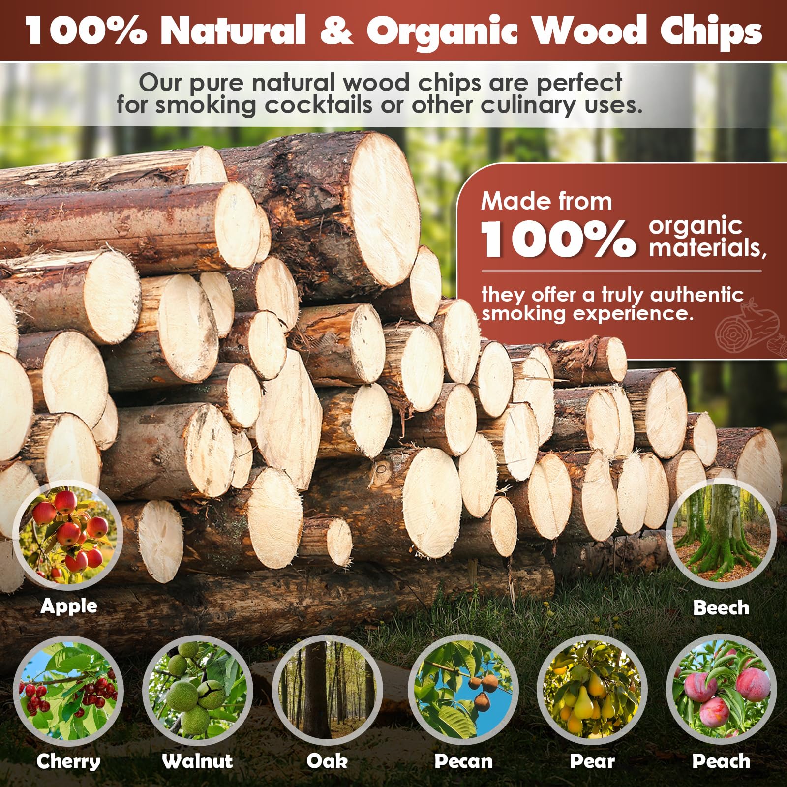 INSISART Pecan wood chips for smoking; mild nutty smoke for pork and poultry.