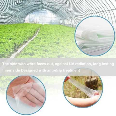 Inslat greenhouse film close-up shows tear-resistant texture and premium polyethylene.