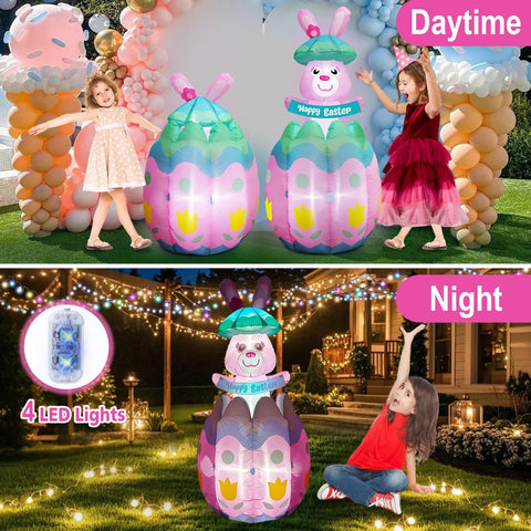inslife auto-lifter bunny inflatable; smooth lifting action adds motion to your yard decor
