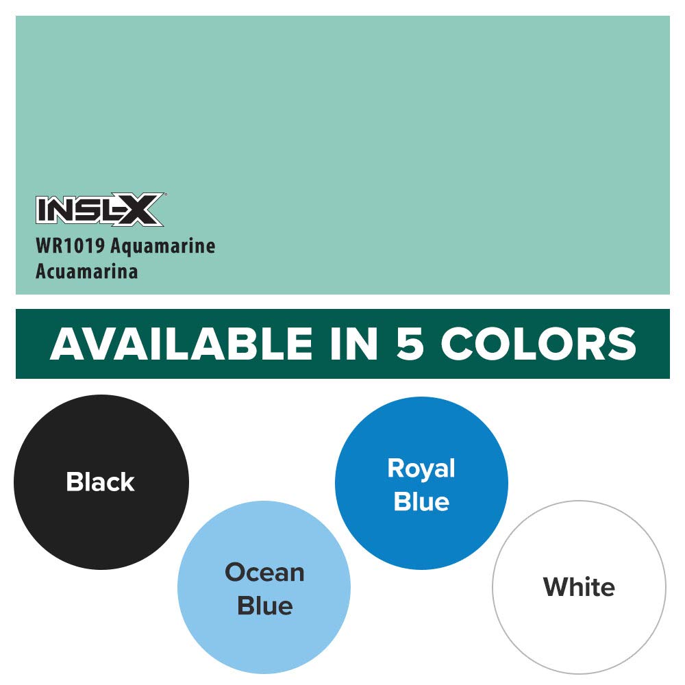 INSL-X Aquamarine Waterborne pool paint swatches show vibrant options