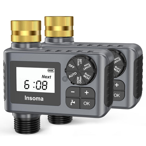 Insoma 2-pack water timer dial setup for easy scheduling