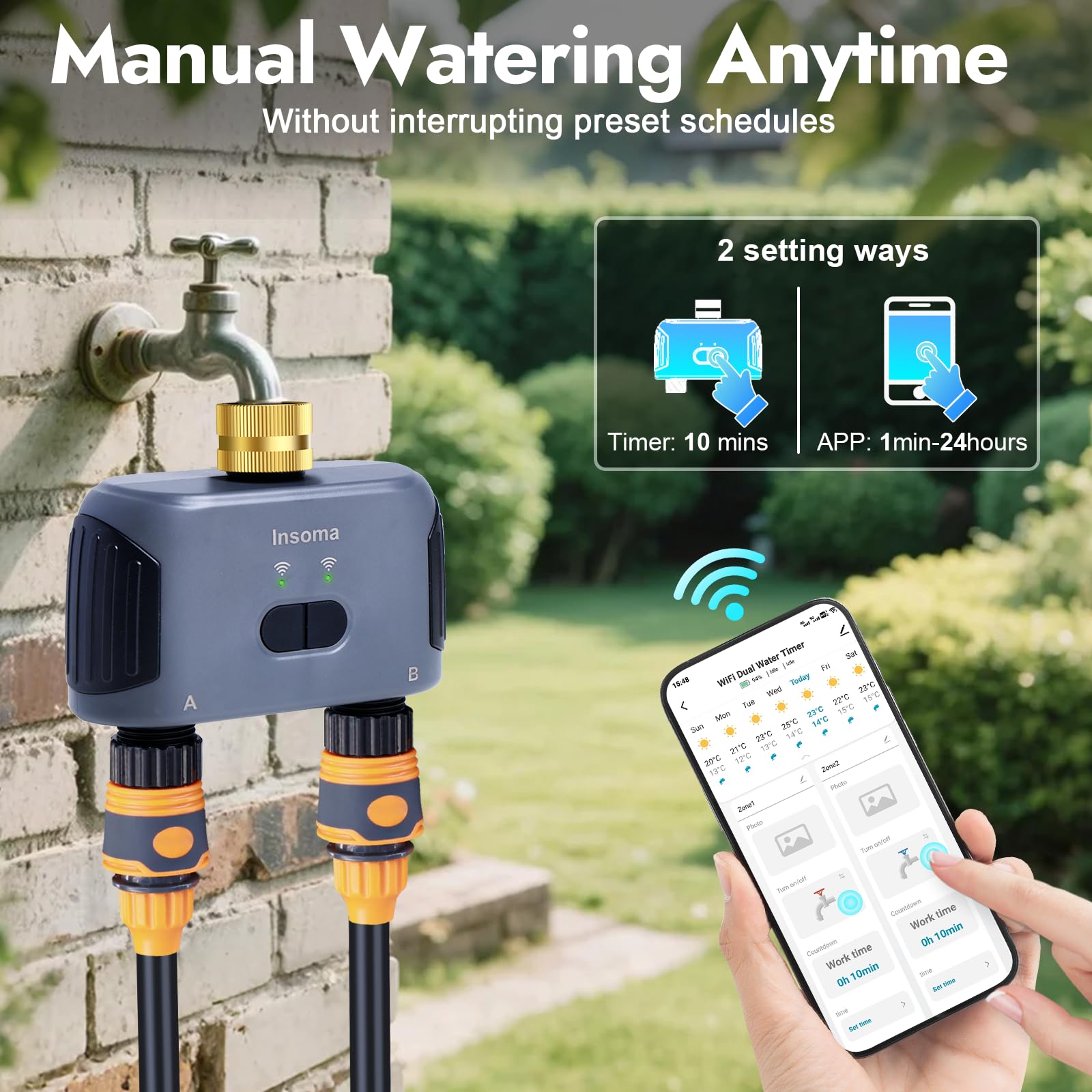 Insoma Alexa voice control enables hands-free lawn watering management