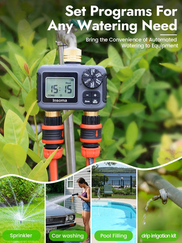 Insoma low battery alert and child lock protect irrigation programs