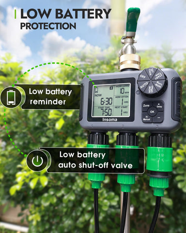 Insoma child-lock and battery warning prevent accidental operation.
