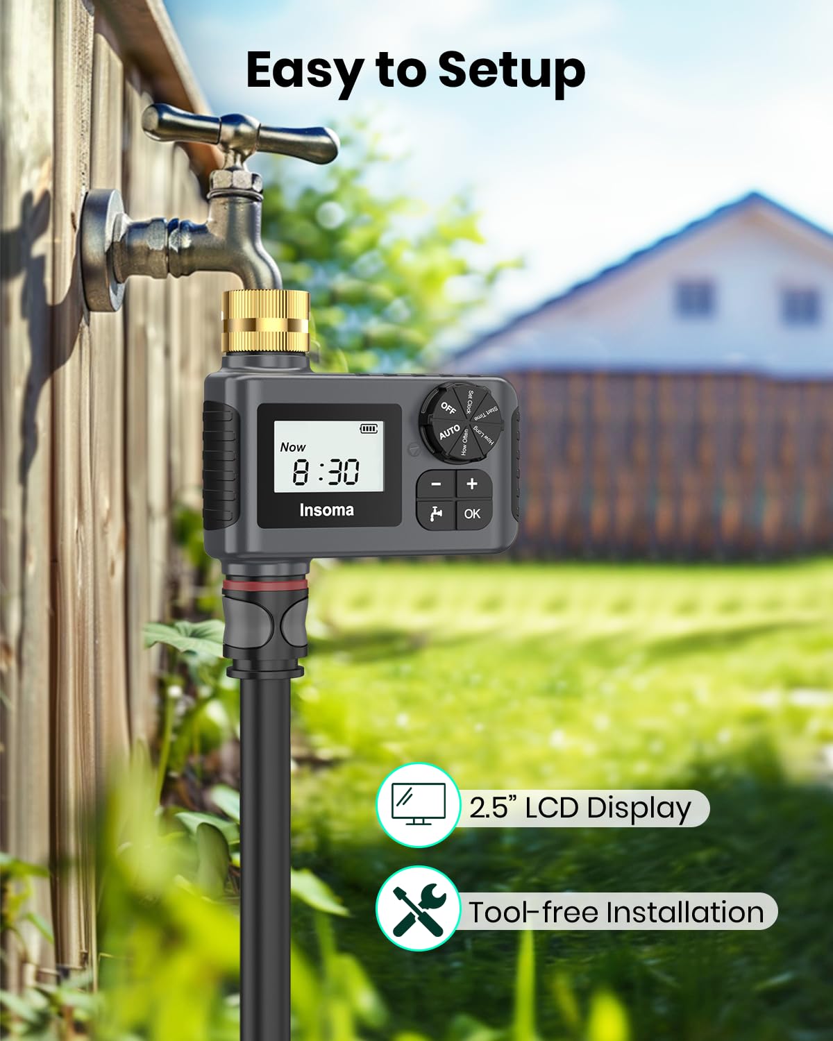 Included fittings ensure secure hose connections and leak prevention