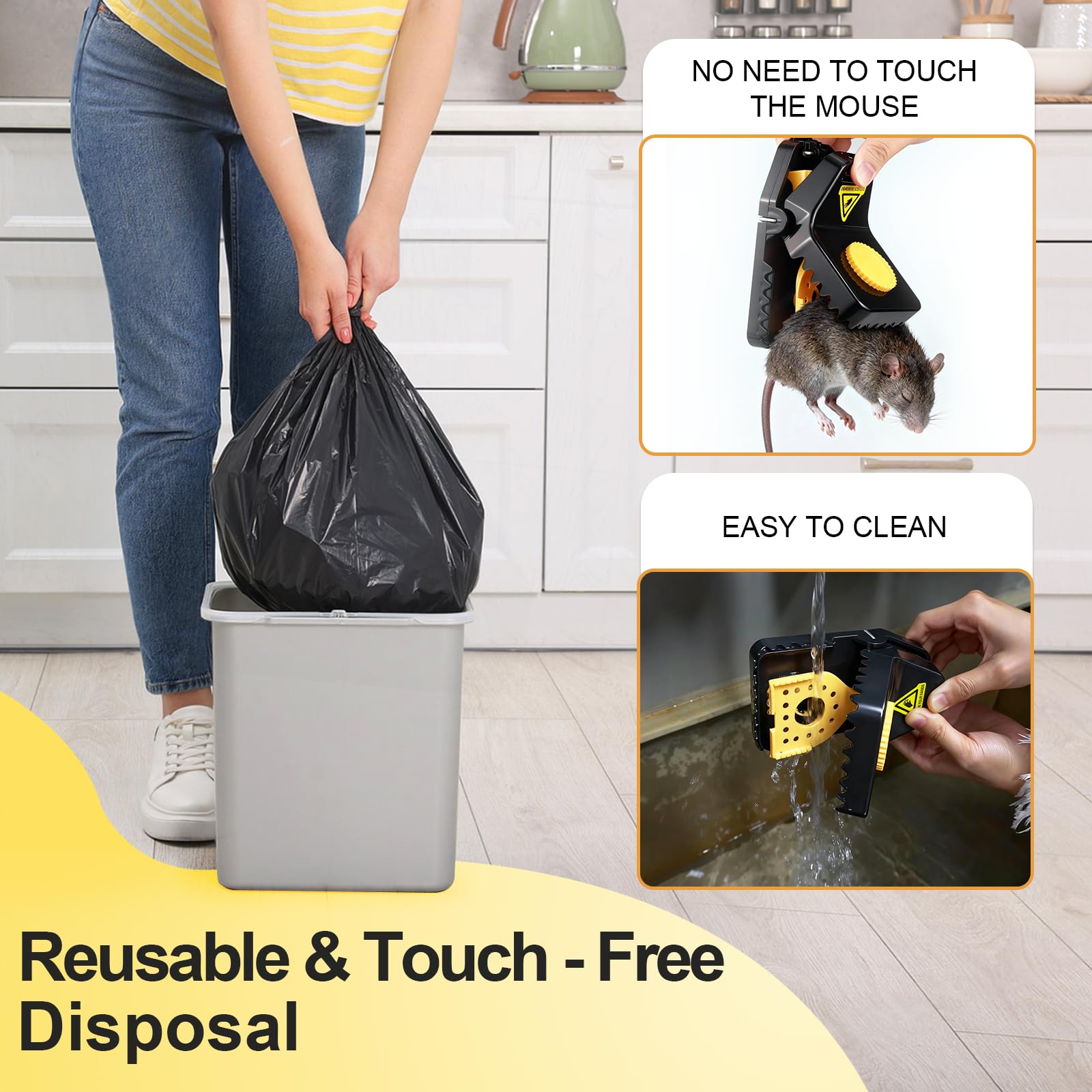 Insoma mouse trap safe tail-disposal for mess-free disposal.