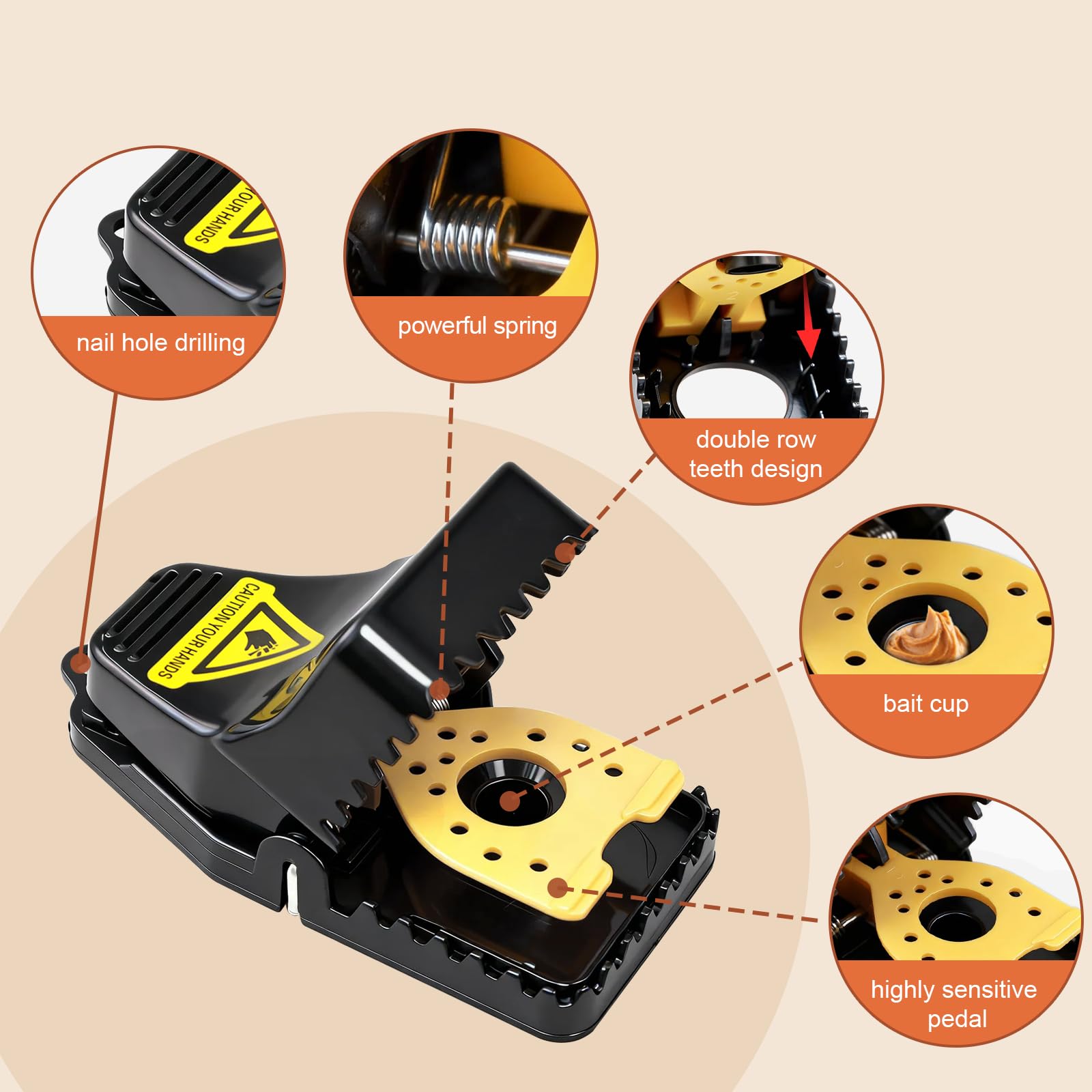 Insoma mouse trap with wide trigger plate for sensitive action