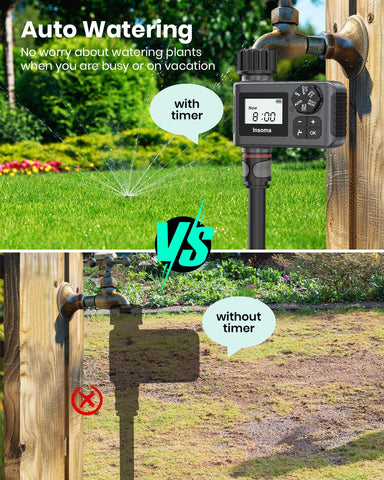 Insoma rain-delay control helps conserve water during forecasted rain.