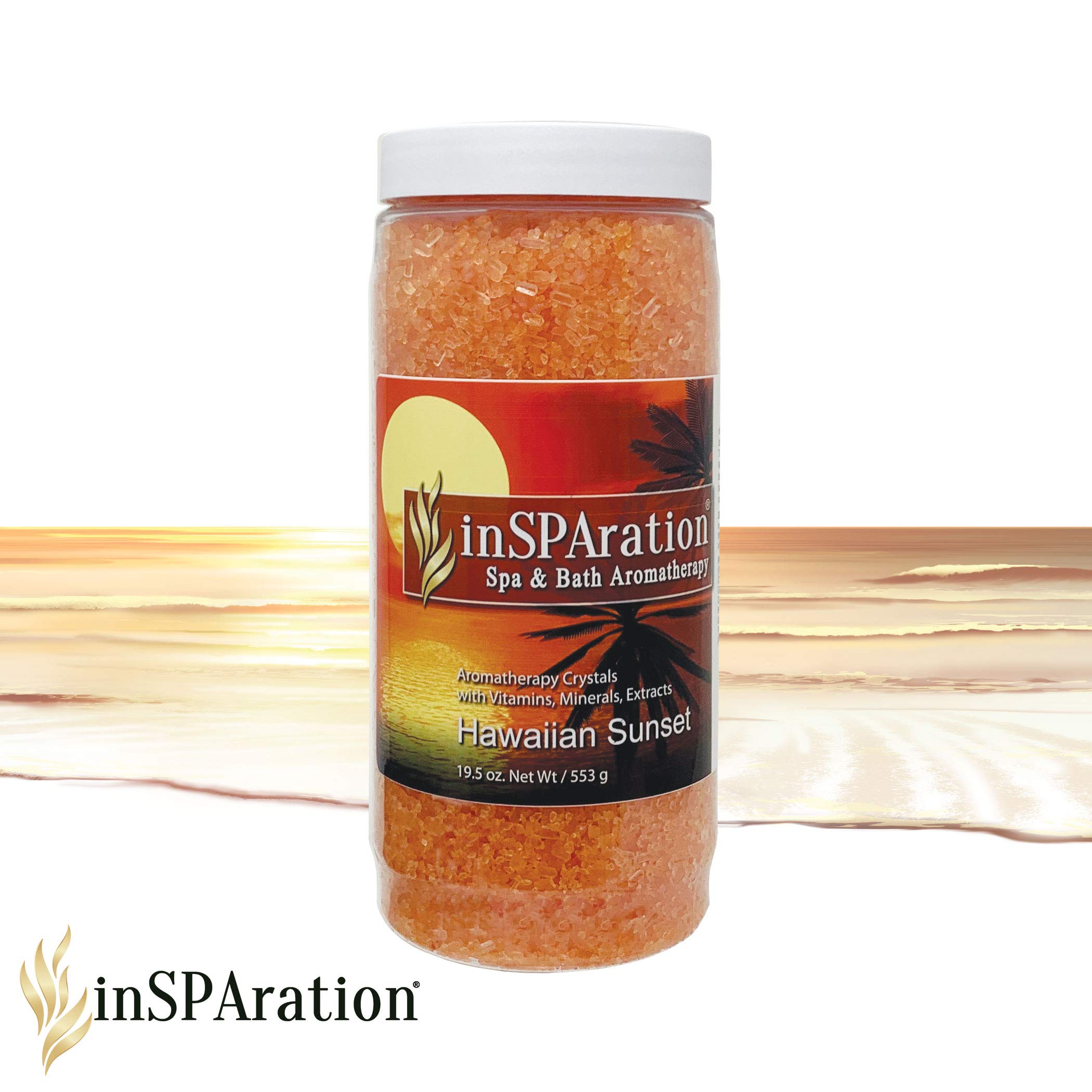 InSPAration Hawaiian Sunset Crystal granules close-up showing vibrant orange hue for mood enhancement