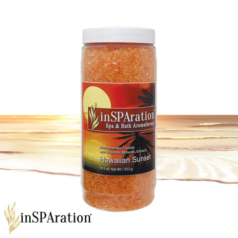 InSPAration Hawaiian Sunset Crystal granules close-up showing vibrant orange hue for mood enhancement