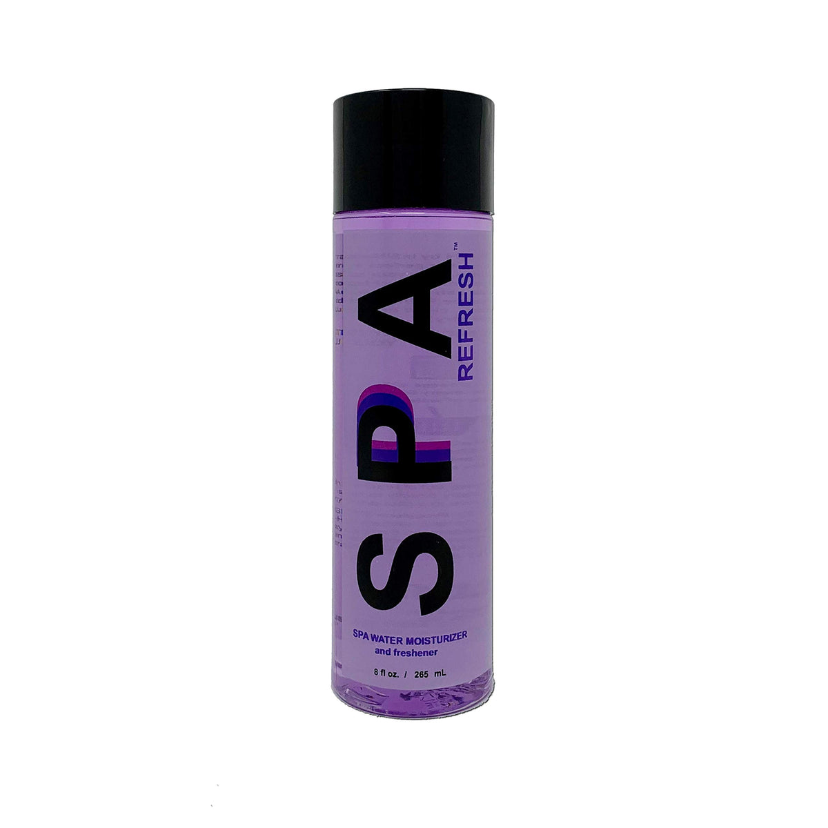 InSPAration Spa Refresh bottle close-up, moisturizes spa water for softer skin.