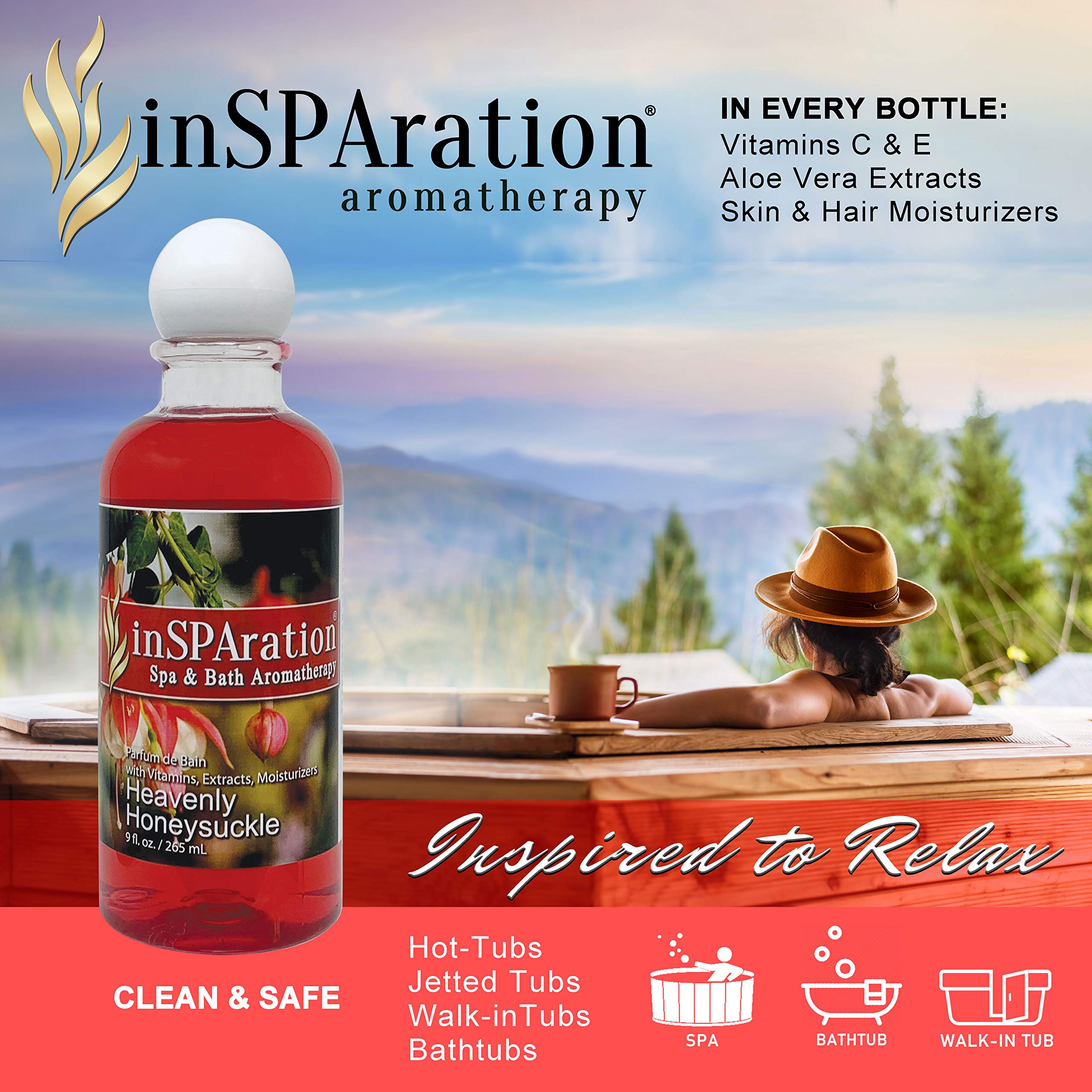 Closeup of InSPAration Heavenly Honeysuckle label with RX Enhanced formula