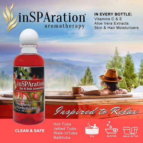 Closeup of InSPAration Heavenly Honeysuckle label with RX Enhanced formula