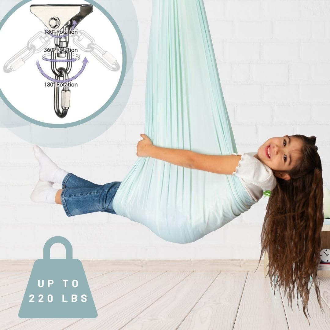 Inspire Innovations sensory swing outdoor setup in a sheltered space