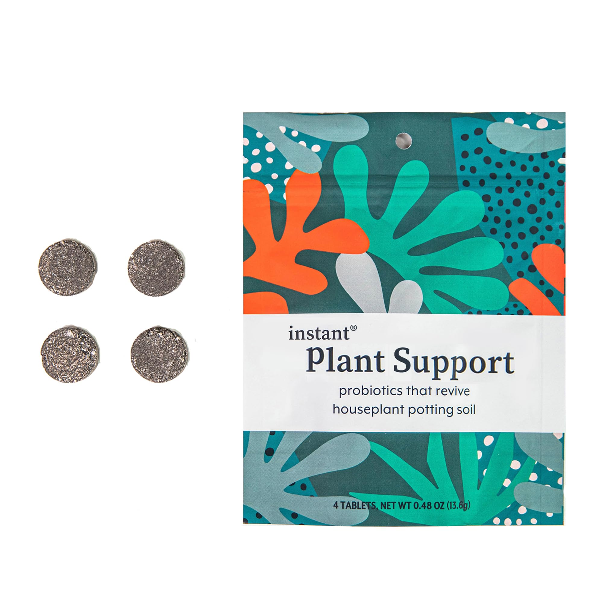 Instant Biologics Instant Plant Support pack for easy, odor-free soil care.