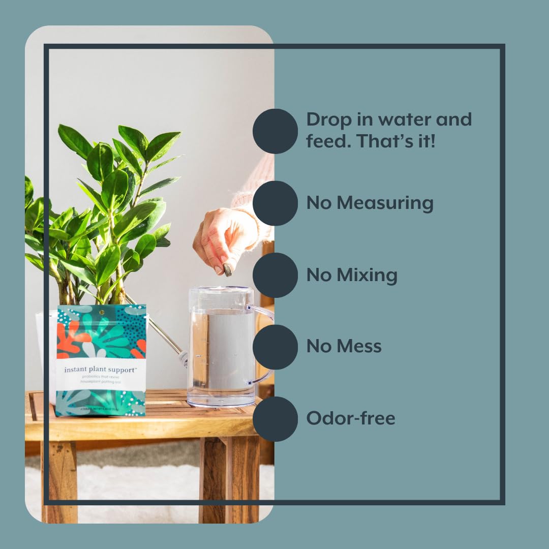 Instant Biologics odorless tablets keep indoor planting clean.