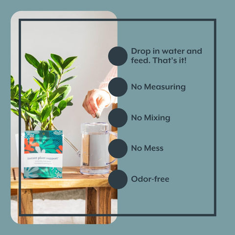Instant Biologics odorless tablets keep indoor planting clean.