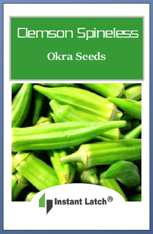 Instant Latch Clemson Spineless Okra pods harvest, ideal for fresh meals in a home garden.