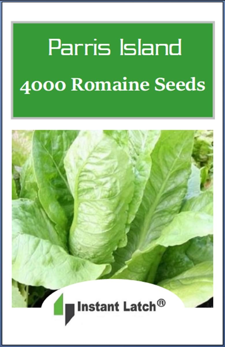 Instant Latch Parris Island Romaine leaves close-up showing crisp green heads