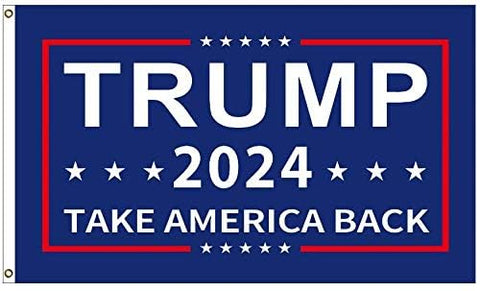 Inteluck Trump 2024 flag with reinforced double-stitched edges for durability.