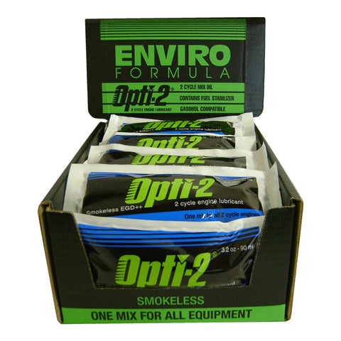Interlube Opti-2 bottle pour showing precise fuel mix for 2-cycle engines