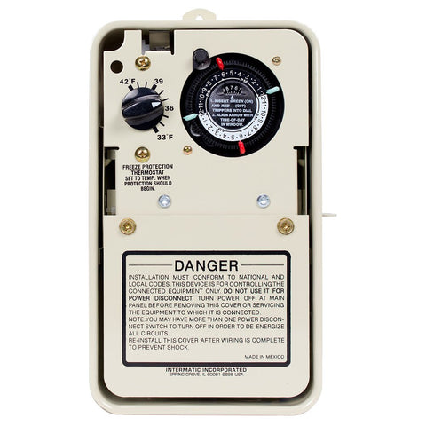 Intermatic PF1102T timer mechanism for pool and spa freeze protection.