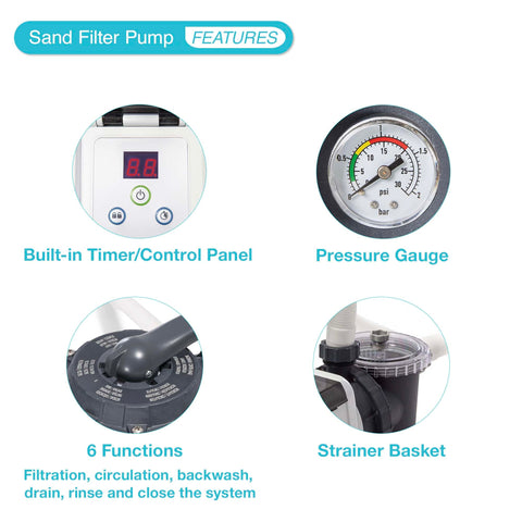 Intex 2,800 GPH control panel with programmable timer