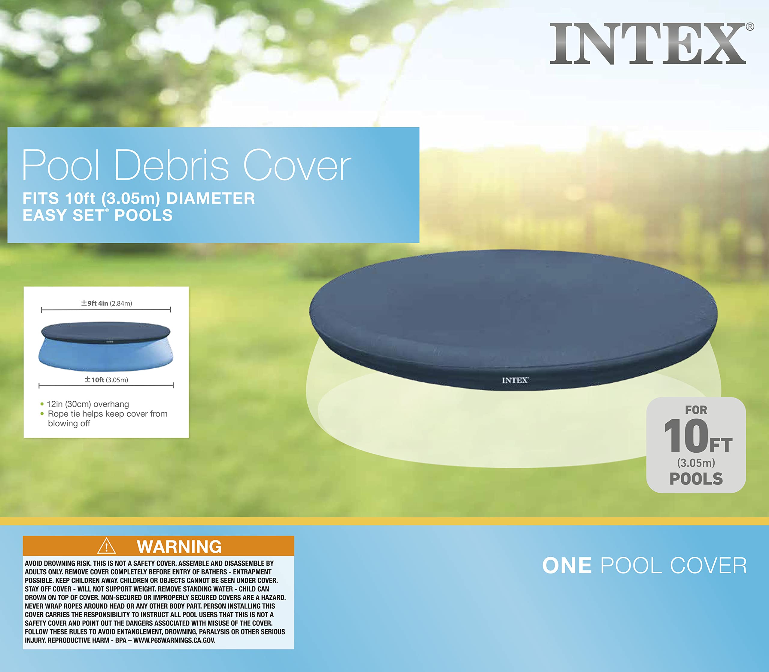 Intex 28021E 12in overhang ensures a snug fit and durability