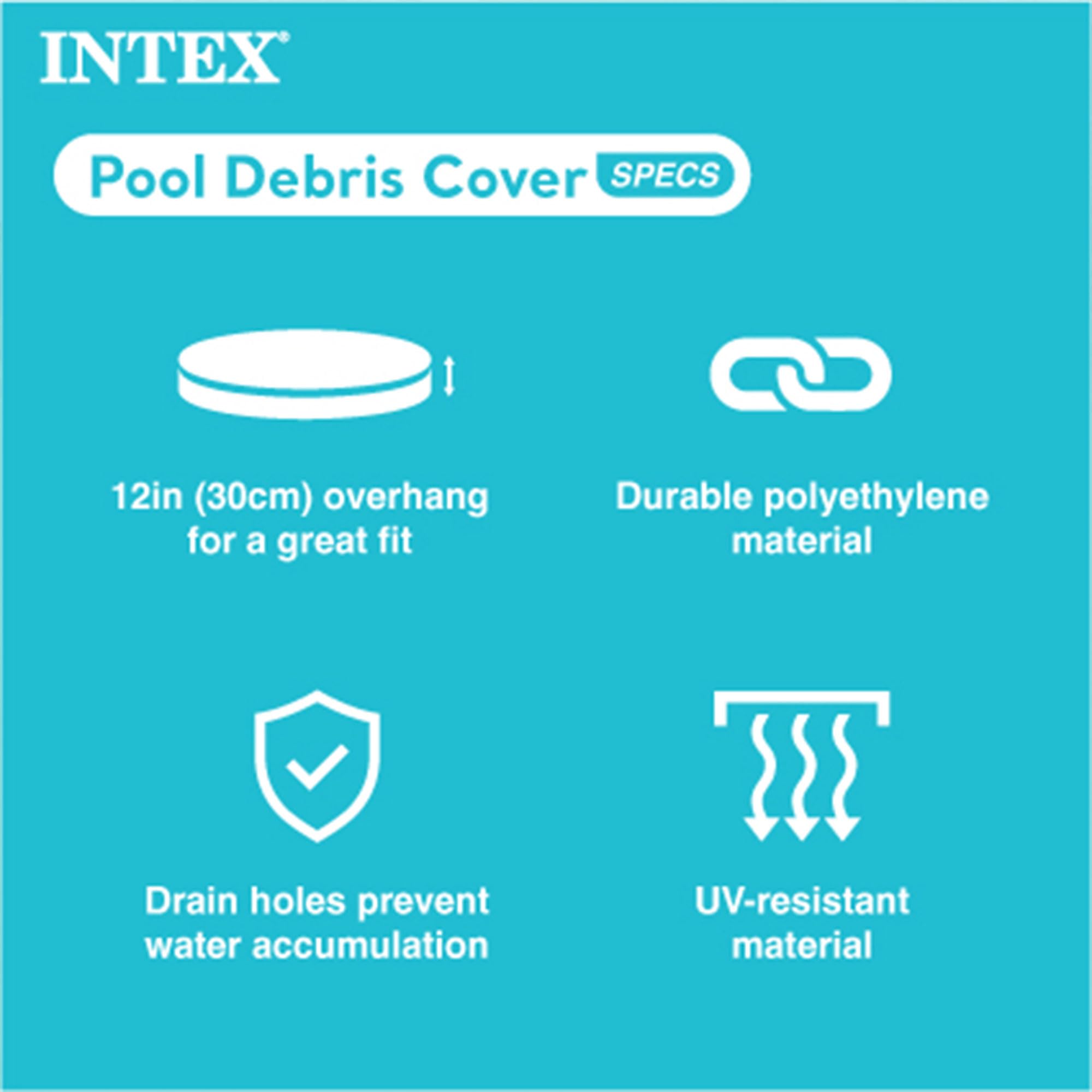 Intex 28026E debris cover drain holes prevent water pooling on top