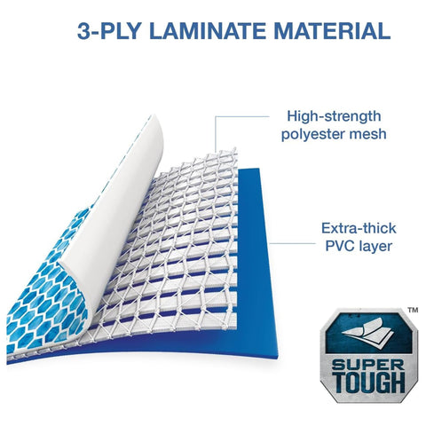Intex 28200EP 3-ply PVC material offers durability for summer splashes.