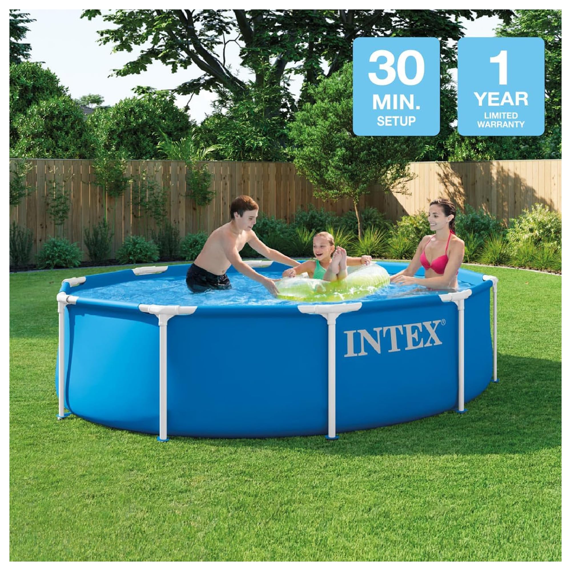 Intex 28200EP frame details showcase triple-strong support and corrosion-resistant coating.