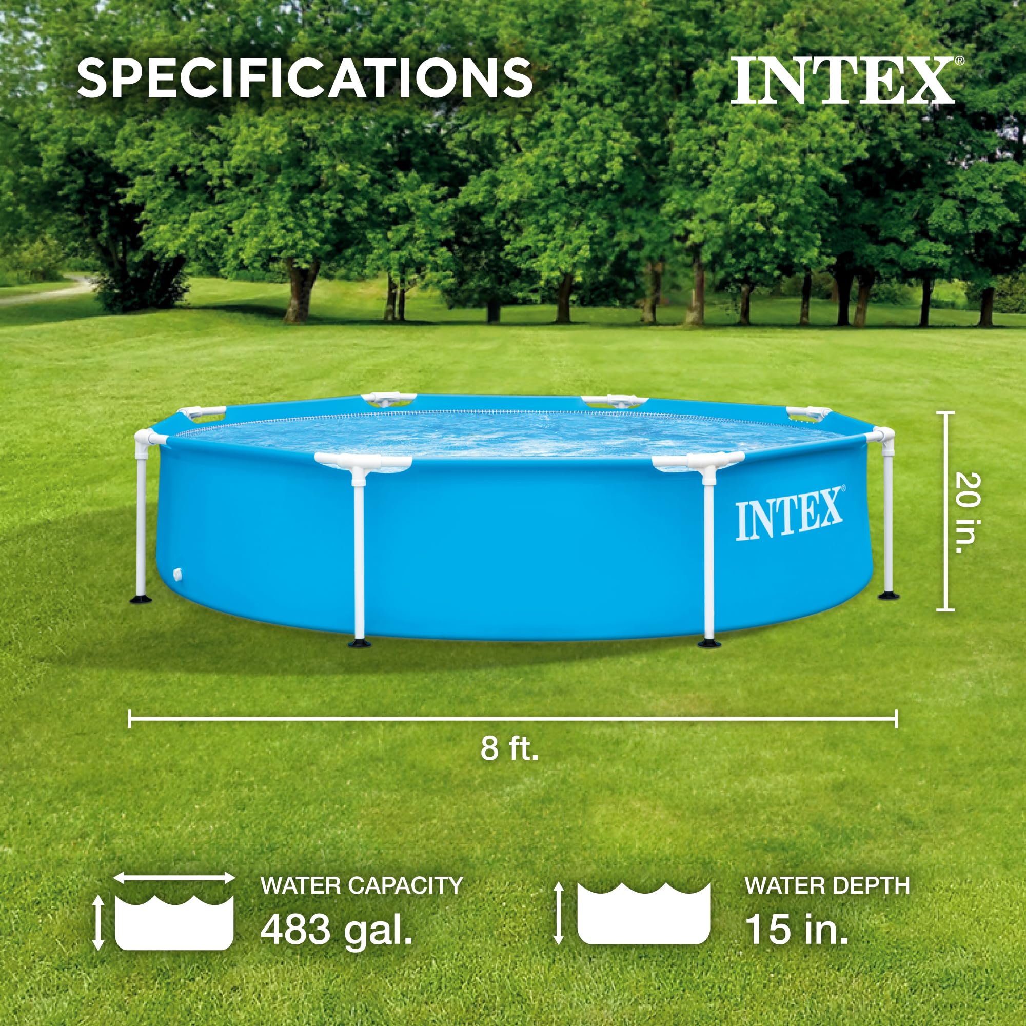 Intex 28205EH puncture-resistant 3-Ply PVC material supports summer fun