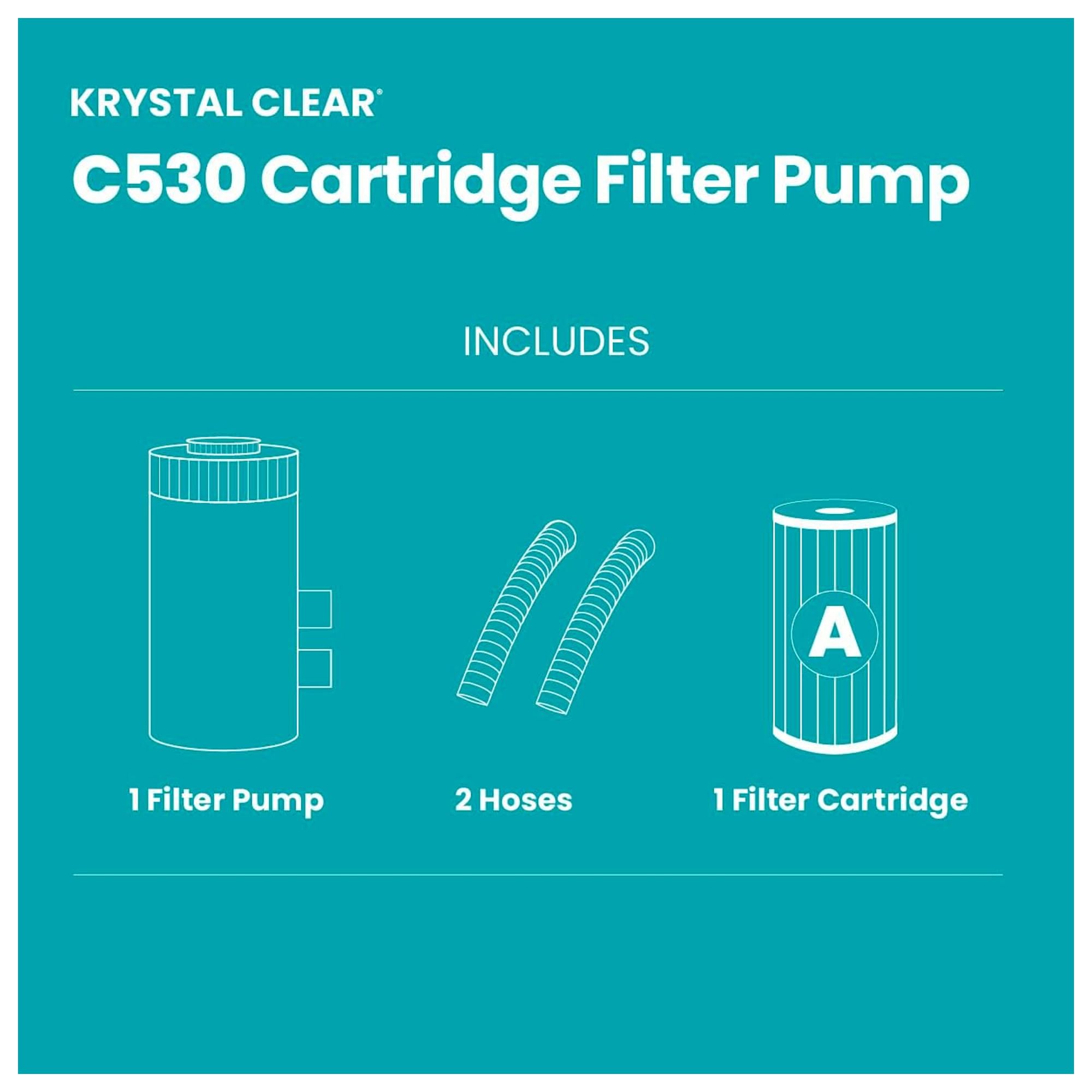 Intex C530 filter cartridge promoting effective filtration and debris removal for crystal-clear water.
