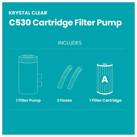 Intex C530 filter cartridge promoting effective filtration and debris removal for crystal-clear water.