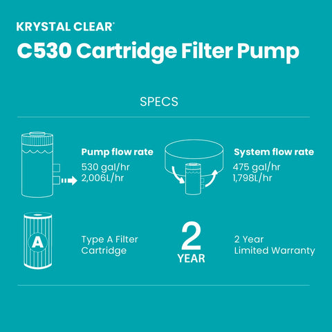 Intex C530 hydroaeration technology visual showing air-injected circulation for clearer water.