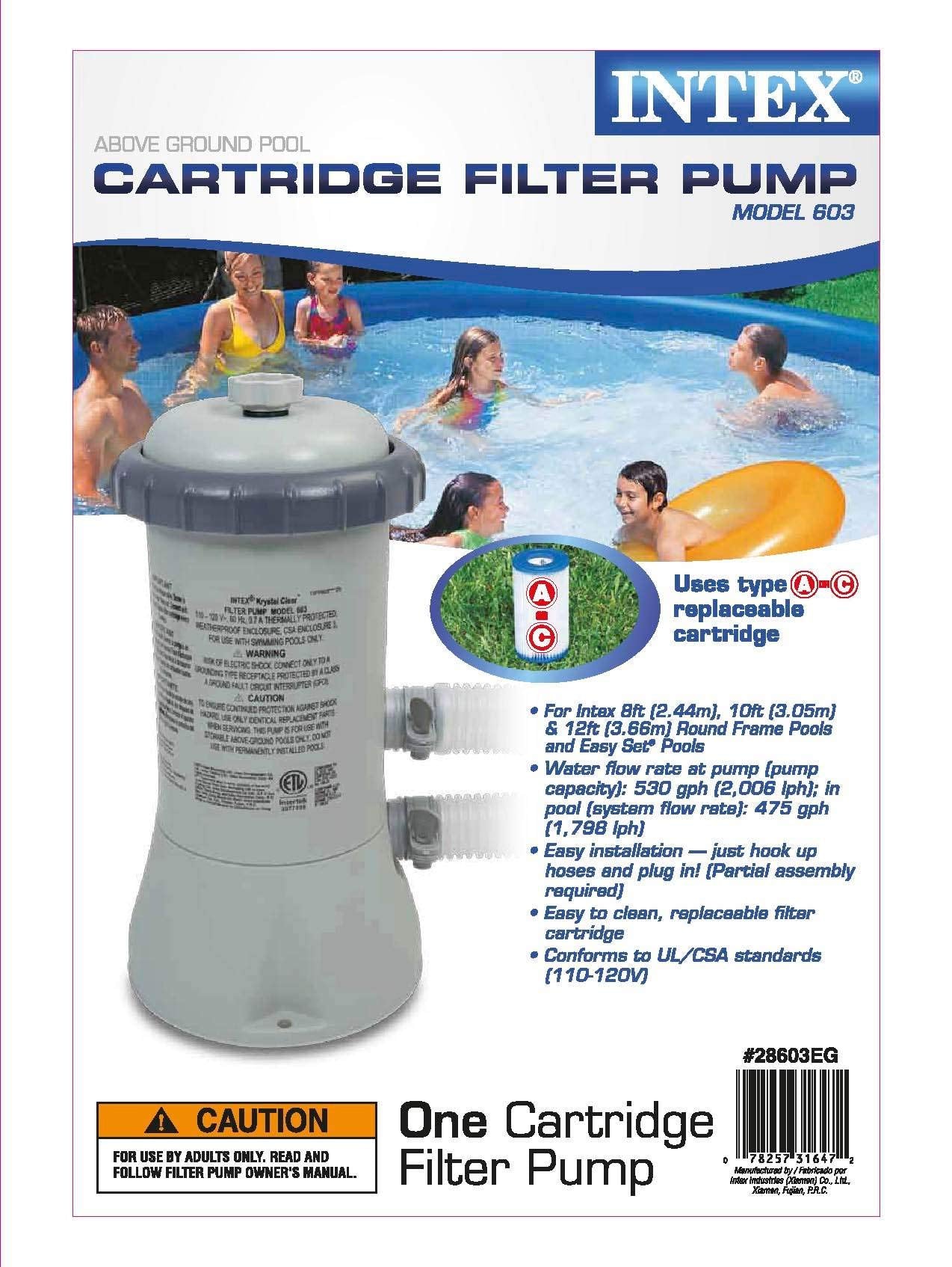 Intex C530 Krystal Clear pump warranty and support information