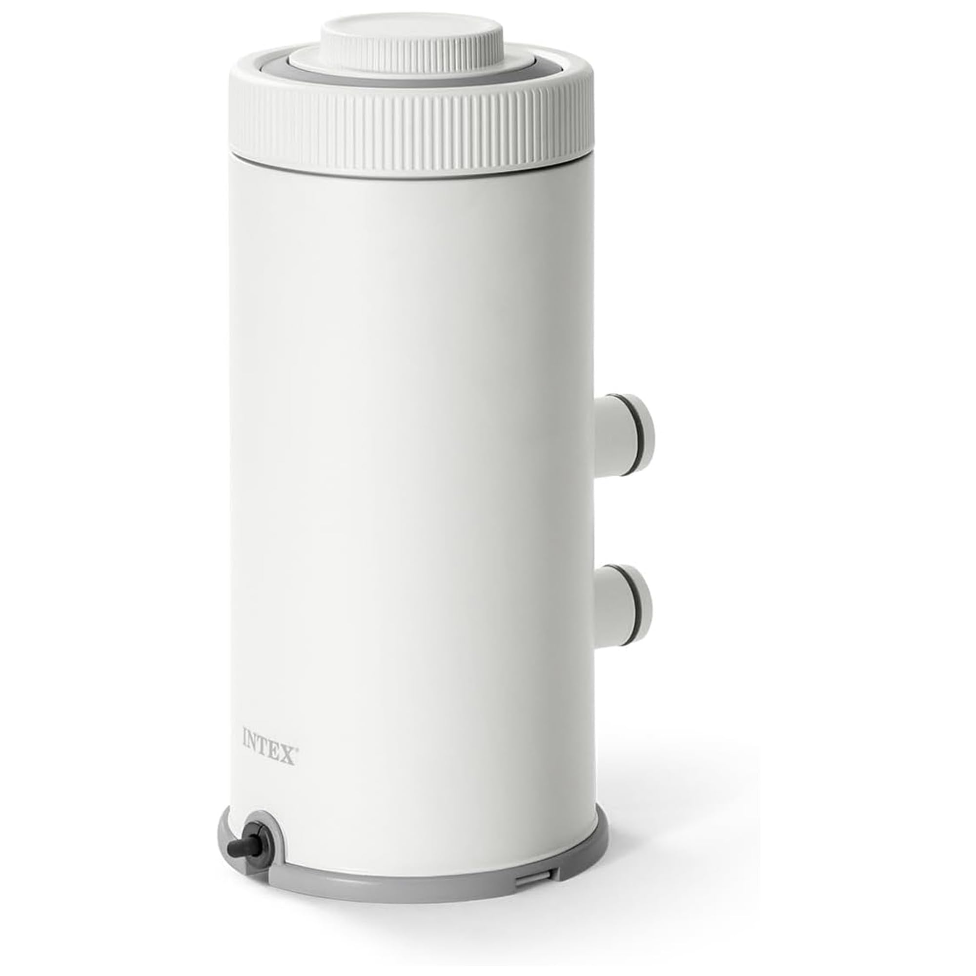 Intex C530 pump front view highlighting compact power for efficient pool water circulation.