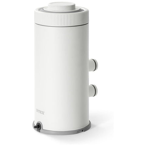Intex C530 pump front view highlighting compact power for efficient pool water circulation.