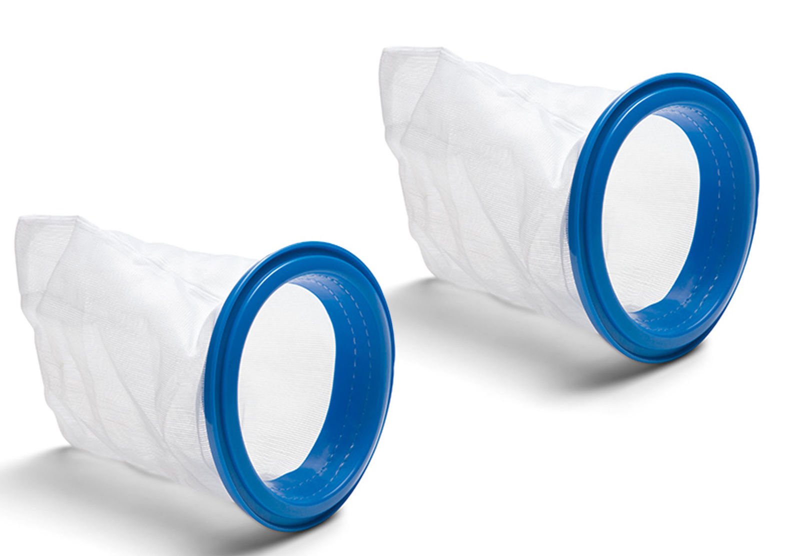 Intex debris bag with ring two-pack, compatible with deluxe maintenance kit for large pool vacuums.