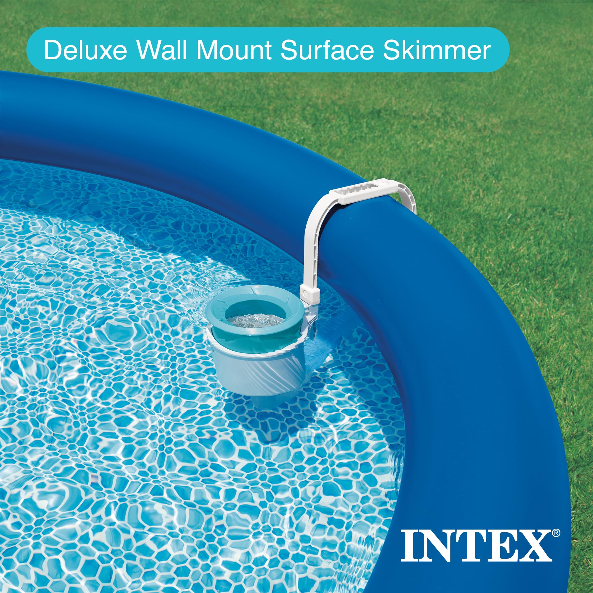 Close-up of adjustable bracket on Intex skimmer for secure mounting