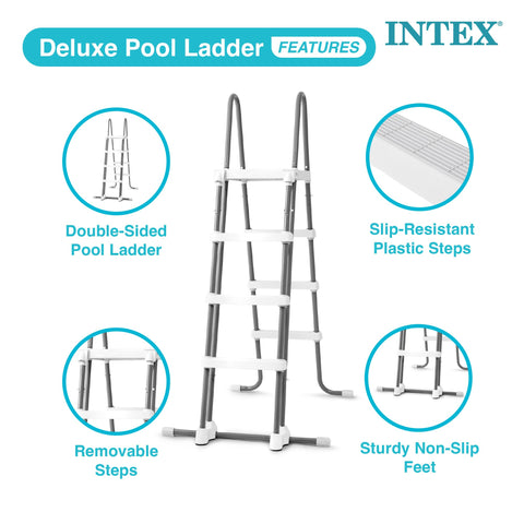 Hi-impact slip-resistant steps on Intex 28076E ensure footing.