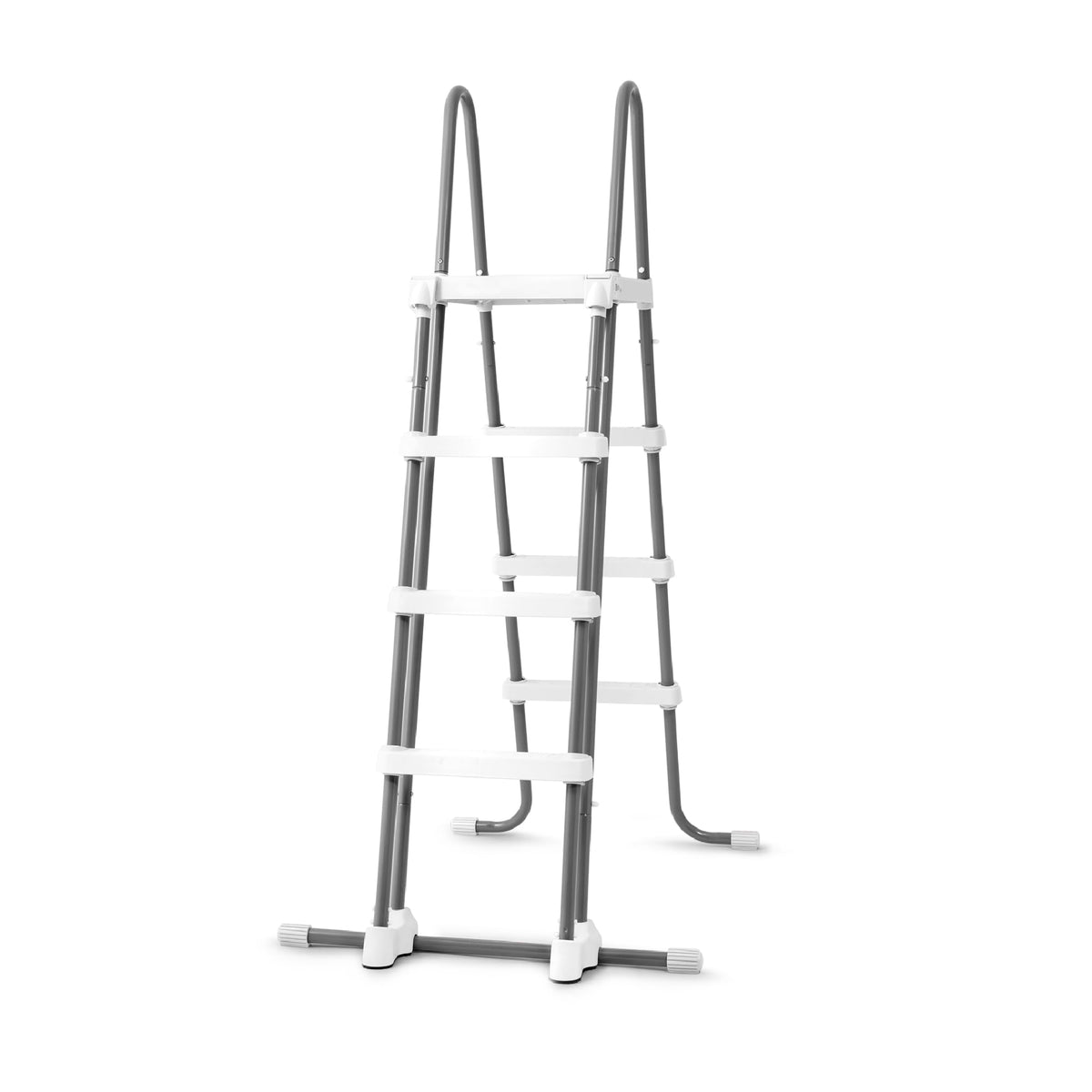 Intex 28076E Deluxe pool ladder with removable steps for safe entry.