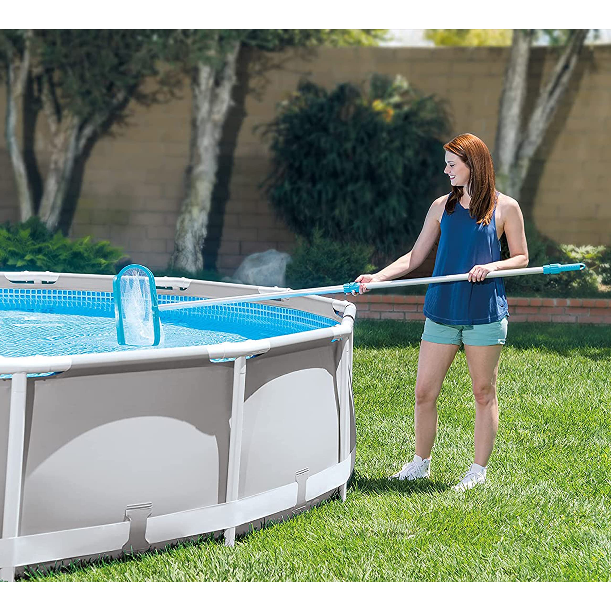 Intex 24-foot hose provides flexible, extended cleaning reach.