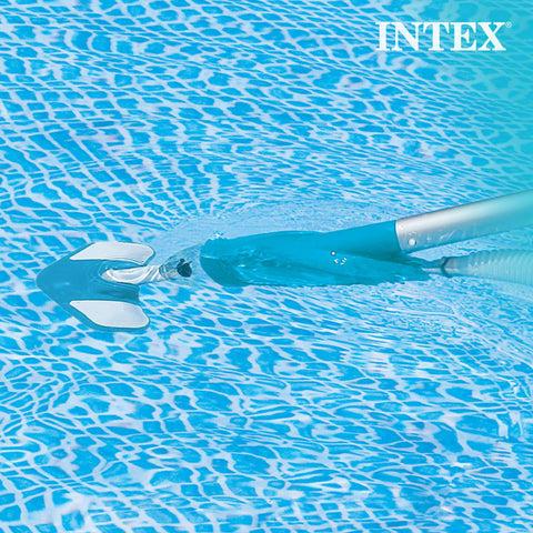 Intex leaf rake removes larger debris from the pool surface.