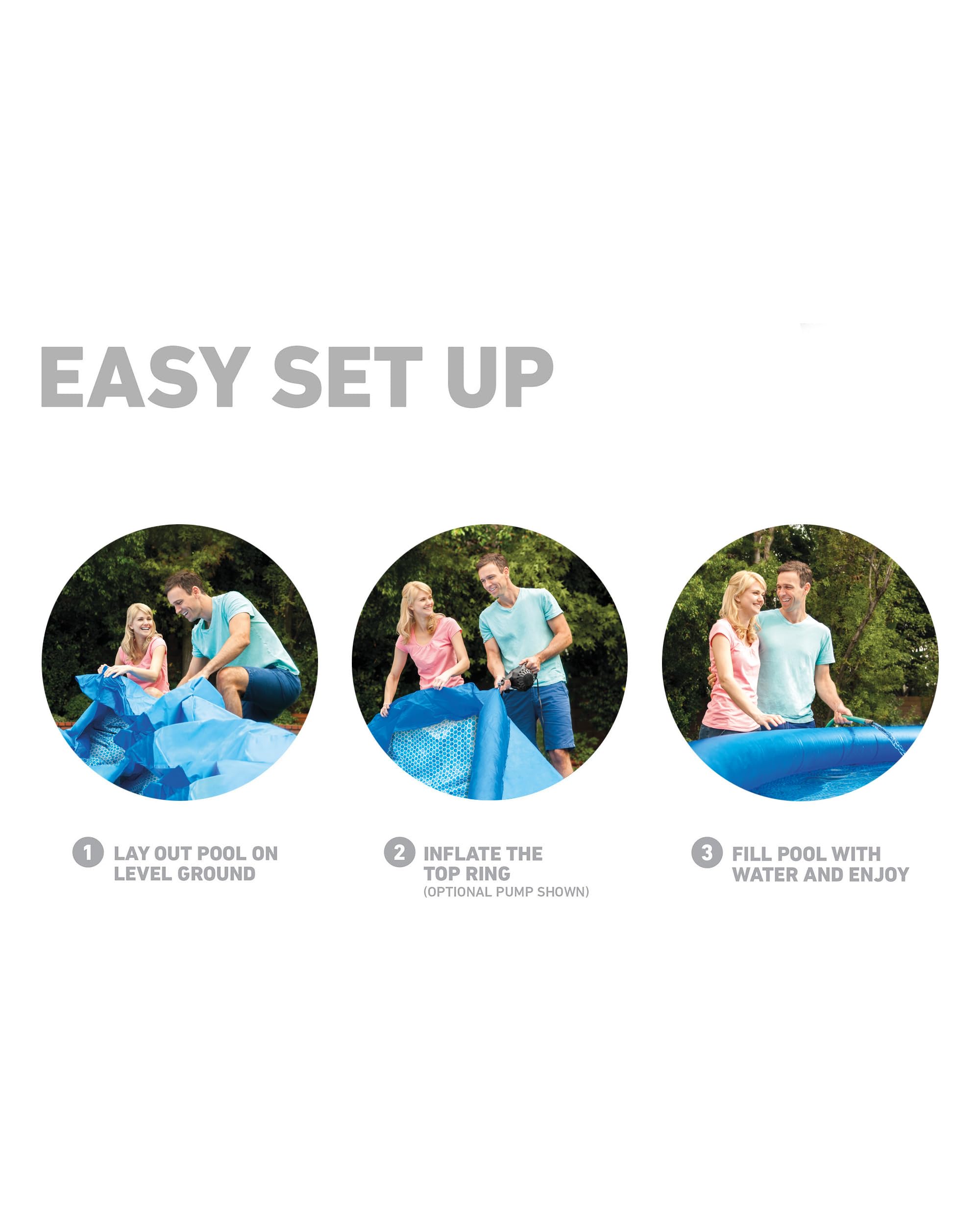 Intex Easy Set pool patch kit included supports quick repairs and continued use.