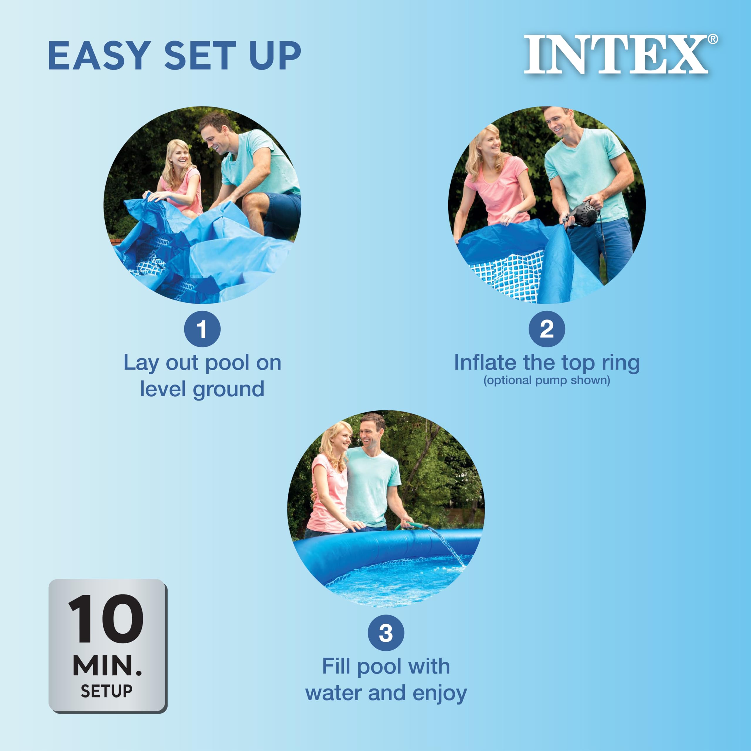 Intex Easy Set pool on level ground ready for splash-ready fun.