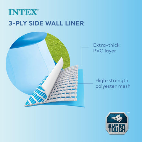 Intex Easy Set 8ft pool flat ground setup on grass or pavement