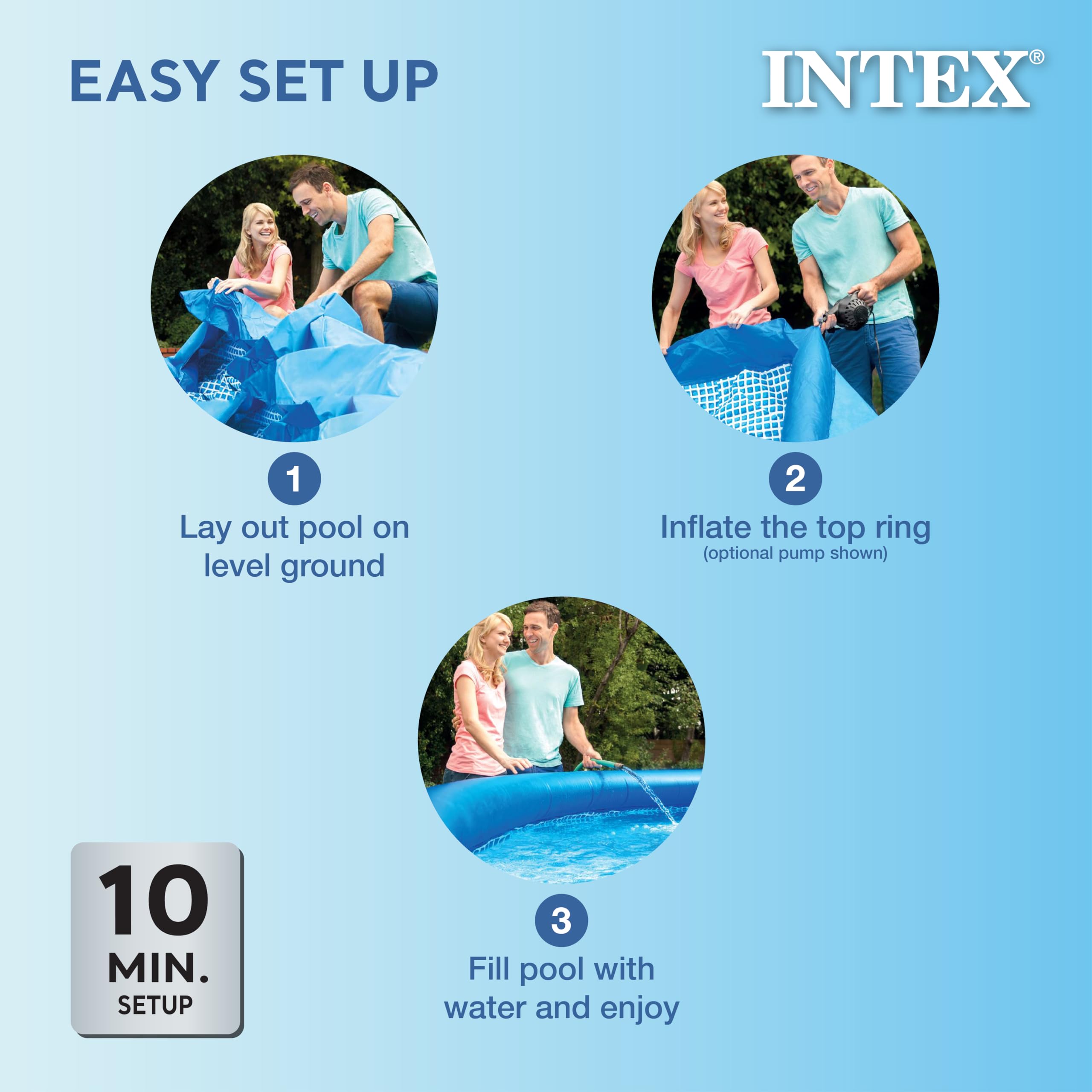 Intex Easy Set 8ft pool secure valve for easy, splash friendly water play